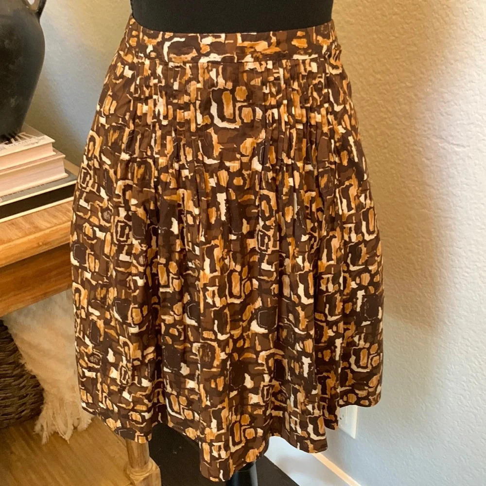 INC International Concepts Pleated Brown Mini Skirt